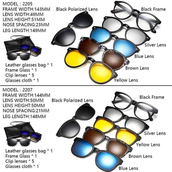 DEARMILIU 6pcs/1set Ultra-lumină Polarizată Clip Pe ochelari de Soare Barbati Femei Magnetic Ochelari Rame de Ochelari Optice Rama de Ochelari