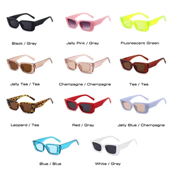 DECI&EI de Moda Mic Dreptunghi ochelari de Soare Femei Vintage Jeleu Albastru Roz Ochelari de Trend Bărbați Colorate, Ochelari de Soare Nuante UV400