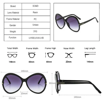 DECI&EI de Moda Rotund Supradimensionate Femei ochelari de Soare Vintage de Designer de Brand Oameni Gradient de Ochelari Tendință Ochelari de Soare UV400 Nuante Mare