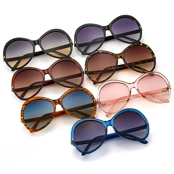 DECI&EI de Moda Rotund Supradimensionate Femei ochelari de Soare Vintage de Designer de Brand Oameni Gradient de Ochelari Tendință Ochelari de Soare UV400 Nuante Mare