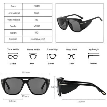DECI&EI Retro Supradimensionate Pătrat ochelari de Soare pentru Femei Brand Designer de Moda Punk Clar Gradient de Ochelari de Oameni Nuante UV400 Ochelari de Soare