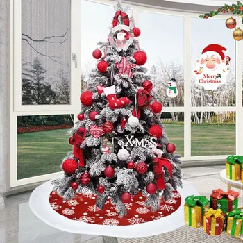 Decor de crăciun Super Cârpă Moale Margine Albă de Zăpadă Copac Fusta 100Cm Pom de Crăciun Șorț Scena Dress Up Consumabile