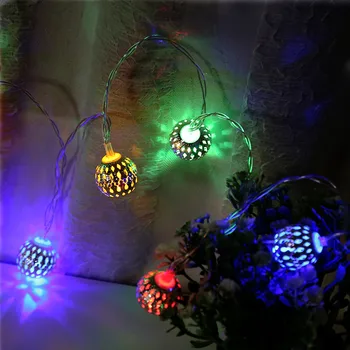 Decor de crăciun Șir de Lumini LED-uri de Vacanță Lampa de Noapte pentru Dormitor Decor în aer liber 2M 3M Marocan Mingea Lumini Zână Copil Felinar