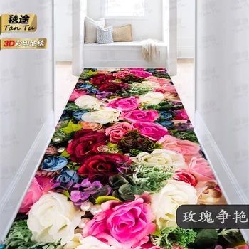Decor nunta 3D Rose Ușă Coridor Covoare Covor de Interior Mat Decor Dormitor Covor Podea Noptiera Zona Covor pentru Camera de zi