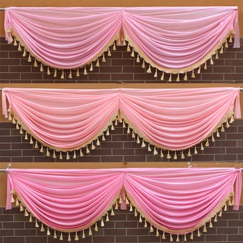 Decoratiuni Acasă pentru Camera de zi de Nunta Etapă Layout Scări Balustradă Partidul Windows colorate Tesatura Perdele valance pentru dormitor