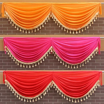 Decoratiuni Acasă pentru Camera de zi de Nunta Etapă Layout Scări Balustradă Partidul Windows colorate Tesatura Perdele valance pentru dormitor
