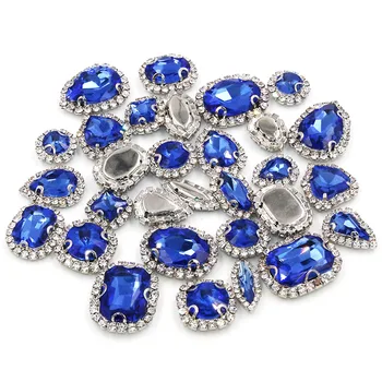 Decoratiuni de nunta Albastru de cristal butoane se amestecă forma coase pe pietre de sticlă cu cupa chian rim haine diy/colier