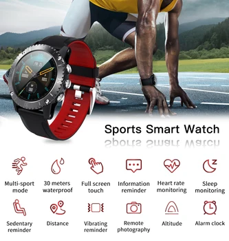 Deelife Smartwatch Bărbați Ceas Inteligent 2020 pentru Om Înot 30 de Metri rezistent la apa Busola Conectat Android IOS Ceasuri Sport