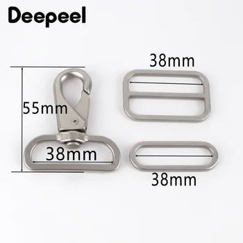 Deepeel5pcs/2sets 38mm Metal Snap Hook Tri-Alunecare Oana Inel de Catarame Curea Rucsac de Ajustare Închide Catarama DIY Geanta Accesoriu Hardware