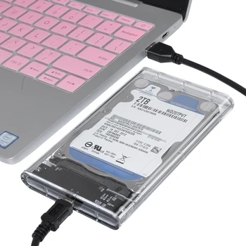 DeepFox Plastic Universal al 2-lea HDD SSD caddy 9.5 mm SATA 3.0 la USB 2.0 HDD Caz De 2.5