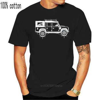 Defender 110 Crewcab Plan T Shirt Designer Echipajul Gât Stil De Vara Nou Stil Cool Naturale Tricou Tricou