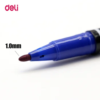 Deli 12buc colorate dual sfat 0.5/1 mm rapid uscat semn permanent stilouri-marker pentru tesatura de metal de calitate fineliner pentru desen