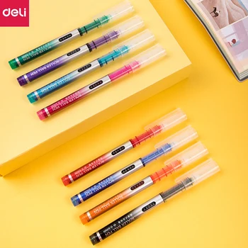 Deli S855 Roller Pen 0.5 MM Culoare de Cerneală Rapid Uscat Direct Direct Pen 8pcs/cutie de Pixuri cu Gel Pentru Școala de Birou Papetărie Pixuri Cadou