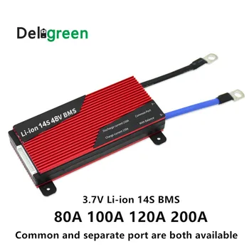 Deligreen 14S 80A 100A 120A 150A 200A 250A 48V PCM/PCB/BMS pentru 3.7 V LiNCM acumulator 18650 este lithion Ion cu echilibru