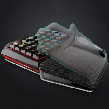 Delux jocuri mini tastatura T9 Pro/t9 plus mecanic Profesionist fir tastatură 7 Color cu iluminare din spate Singură Mână Ergonomic Tastatura