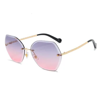DENISA 2019 Noi Neregulate Lentile de ochelari de Soare pentru Femei Unice Ochelari Picioare Gradient fără rame, ochelari de Soare, Accesorii Ochelari G99804