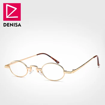DENISA Vintage Oval Mic ochelari de Soare pentru Femei Brand de Lux Cadru Negru Transparent ochelari de Soare Cadru Metalic Roșu Ochelari Retro G22020