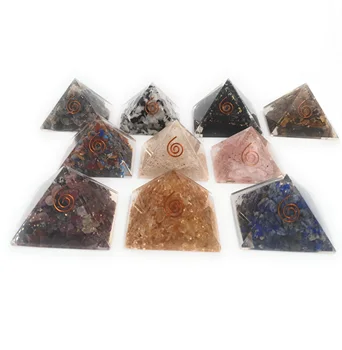 Densitate rășină piramida cu Minerale lapis lazuli rose quartz Șunghit Piatra 5x5cm transformă energia sa pozitivă fengShui