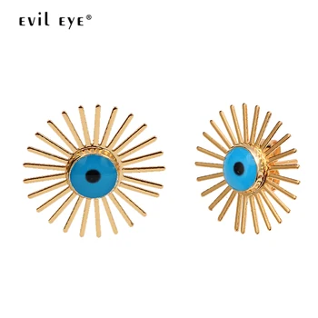 Deochi de Culoare de Aur Cercei Stud Cupru Cerc Mic albastru turcesc Albastru-Ochi Cercei Moda Bijuterii pentru Femei Doamnelor Fete EY6429