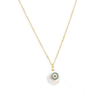 Deochi Pandantiv Colier de Argint de Aur de Culoare Lanț de Frunze Colier de Perle Micro Pave Zircon Moda Bijuterii pentru Femei EY6271
