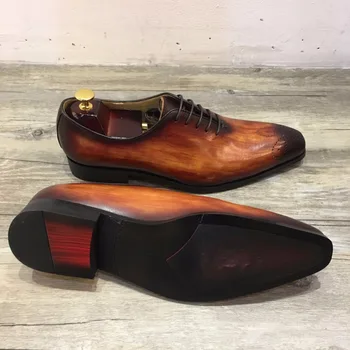 DESAI Bărbați Rochie Pantofi din Piele de Birou de Afaceri de Nunta Handmade de Culoare Amestecat Bocanc Formală a Subliniat Toe Oxfords Barbati Pantofi
