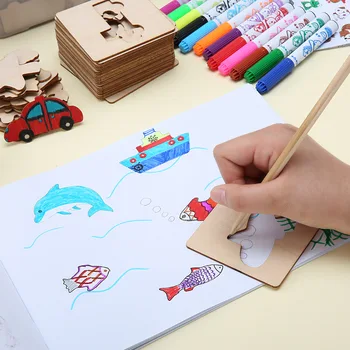Desen pentru copii Ajutoare Set Jucarii 32 de Piese Șablon de Pictură pentru Copii Jucarii Educative Copii Cresc Playmates Cadouri Completă
