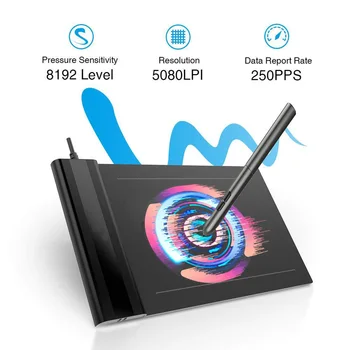 Desen Tableta VEIKK S640 de Bord Grafic Ultra-Subțire 6x4 inch Pen Tablet cu 8192 Niveluri Pasiv Pen