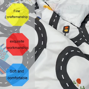 Desene animate Baieti Set de lenjerie de Pat Joc de Piesa Auto Model Carpetă Acopere Set Copii Cadou de Ziua UA/UE Singur Studenți Lenjerii de pat pentru Copii