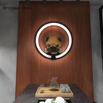 Desene animate creative câine lampă de perete băiat dormitor camera copiilor lampă de perete de fundal lampă de noptieră catelus drăguț model de lampă de perete