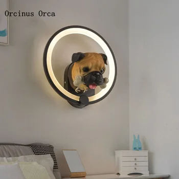 Desene animate creative câine lampă de perete băiat dormitor camera copiilor lampă de perete de fundal lampă de noptieră catelus drăguț model de lampă de perete
