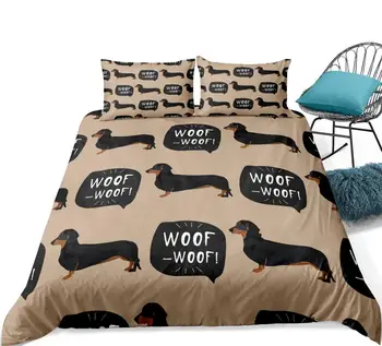 Desene animate de animale de Companie Set de lenjerie de Pat Teckel Câine Cârnat Carpetă acopere set Copii Drăguț Teen quilt capac Gri capac pat Câine acasă Textile
