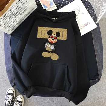 Desene animate Disney imprimare tricou femei drăguț Mickey Mouse-ul de imprimare toamna și iarna moda stil Harajuku gât rotund hanorac femei