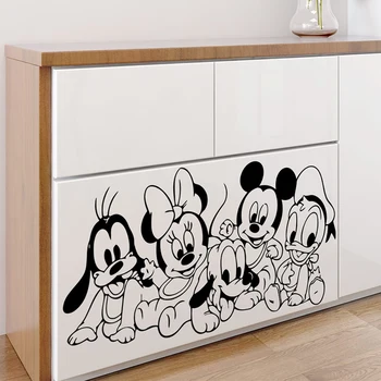Desene Animate Disney Mickey Minnie Mouse Cu Prietenul Autocolante De Perete Pentru Home Decor Pepinieră Camera Pentru Copii Decor De Vinil Murale De Perete Decalcomanii