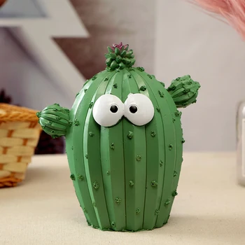 Desene Animate Drăguț Monedă Pusculita Cactus Cutii De Bani Expresia Facială Distracție Unic Cactus Rășină Acasă Decorare Cadou De Crăciun
