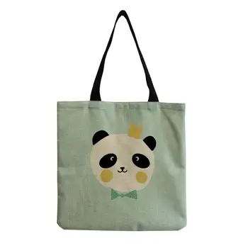 Desene animate drăguț Panda Tipărite Geanta Tote Pentru Femei de Moda de zi cu Zi Feminin Geantă de Cumpărături 2020 Vânzare Fierbinte ECOLOGICE Refolosibile Geantă de Umăr