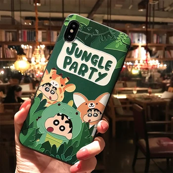 Desene animate Dulciuri Tort Creion Shinchan Telefon Caz pentru iPhone XS MAX XR X 8 7 6S 6 Plus Jungle Party Capacul din Spate pentru OPPO R15 R17