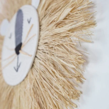 Desene animate Leul Agățat Decoratiuni Handmade Fir de Bumbac Țesut Cap de Animal, Ornament Camera pentru Copii de Perete Acasă Accesoriu 60cm