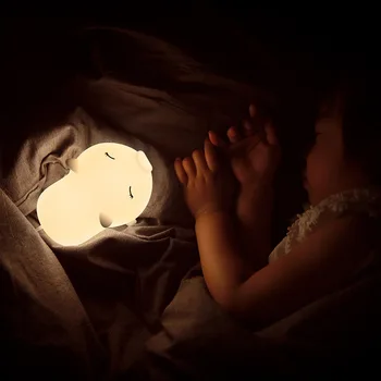 Desene animate Porc Lumina de Noapte Creative USB Șapte Culoare Silicon Lumina de Noapte pentru Copii Cadou Dormitor Noptieră Pepinieră de Lumină Senzor de Lumini