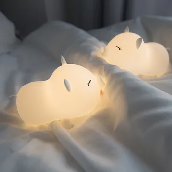 Desene animate Porc Lumina de Noapte Creative USB Șapte Culoare Silicon Lumina de Noapte pentru Copii Cadou Dormitor Noptieră Pepinieră de Lumină Senzor de Lumini