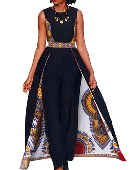 Design-africană Bazin de Vară Elegante Femei Salopetă Salopeta Salopetă fără Mâneci Salopeta Lunga Dashiki Pantaloni Plus Dimensiune BRW WY729