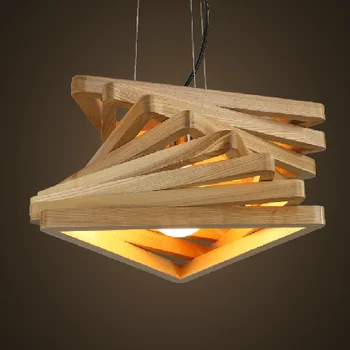 Design creativ lumină în spirală din lemn pandantiv din lemn de lumină sala lămpi suspendate din lemn rustic iluminat camera de zi