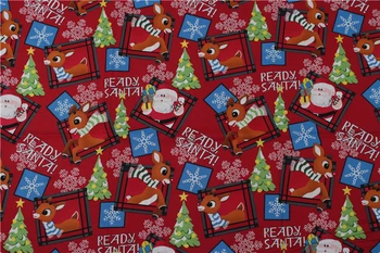 Design de Brand Roșu de Pom de Crăciun Cerb Fulgi de zăpadă Imprimate Tesatura de Bumbac pentru cusut de lenjerie de pat de pânză de decorare