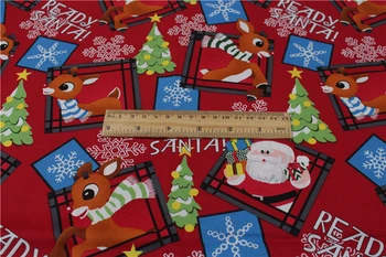 Design de Brand Roșu de Pom de Crăciun Cerb Fulgi de zăpadă Imprimate Tesatura de Bumbac pentru cusut de lenjerie de pat de pânză de decorare