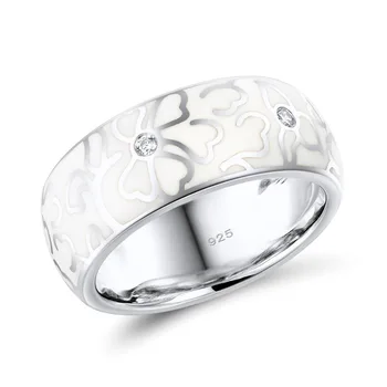 Design unic, de Epocă, Alb Neted Email Ceramic de Argint Seturi de Bijuterii pentru Femei Model Delicat de Flori de Nunta Bijuterii Set