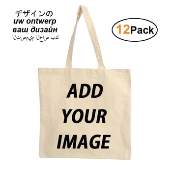 DESIGN-vă PROPRIUL Canvas Tote Bag - Adauga Imagine Fotografie de Text Print - Reutilizabile%100 Bumbac Geantă de Cumpărături Personalizate Sac - Cust
