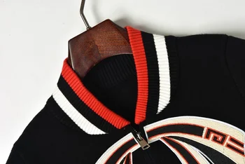 Designer Fermoar Streetwear Jacheta Bomber 2018 Noi De Iarna Arc Mozaic Dungi Pulover Tricotat Pentru Femei Cardigan Drăguț Jumper