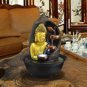 Desktop Fantana Decor Camera De Zi FengShui Fântâni De Apă Asia De Sud-Est Decor Acasă Statuie A Lui Buddha Waterscape Ornamente