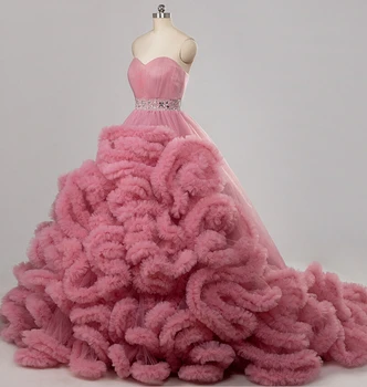 Destul de rochie de mireasa 2016 Lux Printesa tren Lung de Cristal Nor Designer plus dimensiunea rochie de mireasa halat de mariage HL80878
