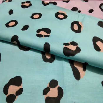 Destul de Roz, Albastru, Cafea Desene animate Leopard Imprimate Tesatura de Bumbac 50x160cm quilting si patchwork lenjerie de pat de copil pânză acasa elemente d
