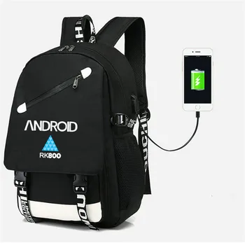 Detroit a Devenit Om Rucsac rk800 USB geantă de Umăr de călătorie Sac de Școală USB Moda adolescenti Casual geanta de Laptop